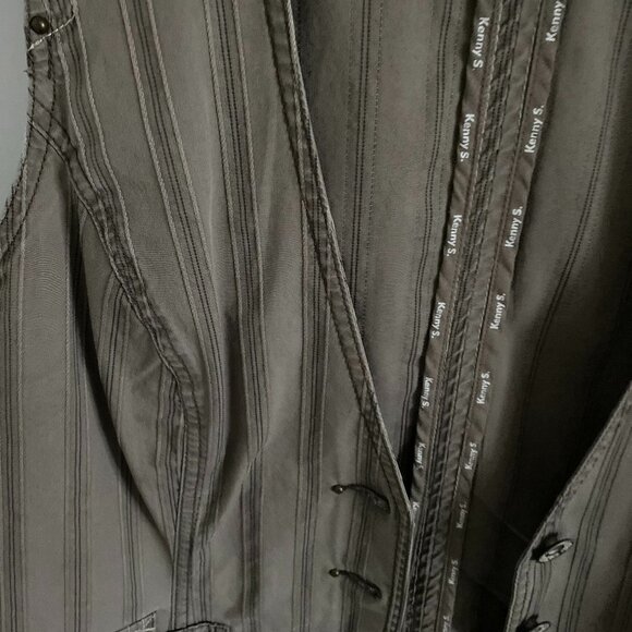 GERMAN LUXURY BRAND KENNY S. VEST WOMEN'S OLIVE GREEN TAILORED SZ 42EU/12US - Picture 4 of 8